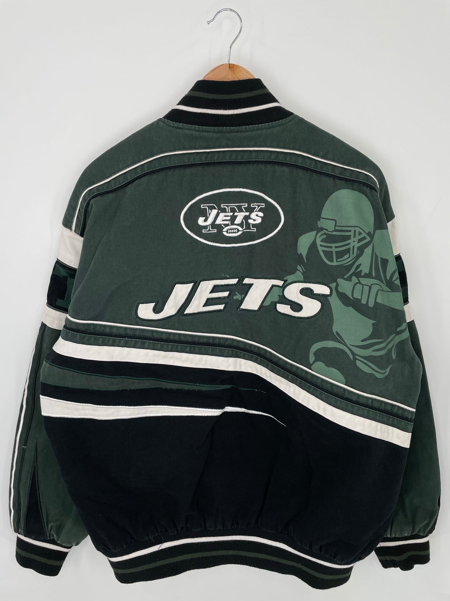 Vintage NEW YORK JETS Size L NFL Racing Jacket  / K8383