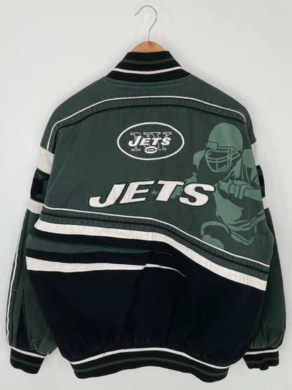 Vintage NEW YORK JETS Size L NFL Racing Jacket  / K8383