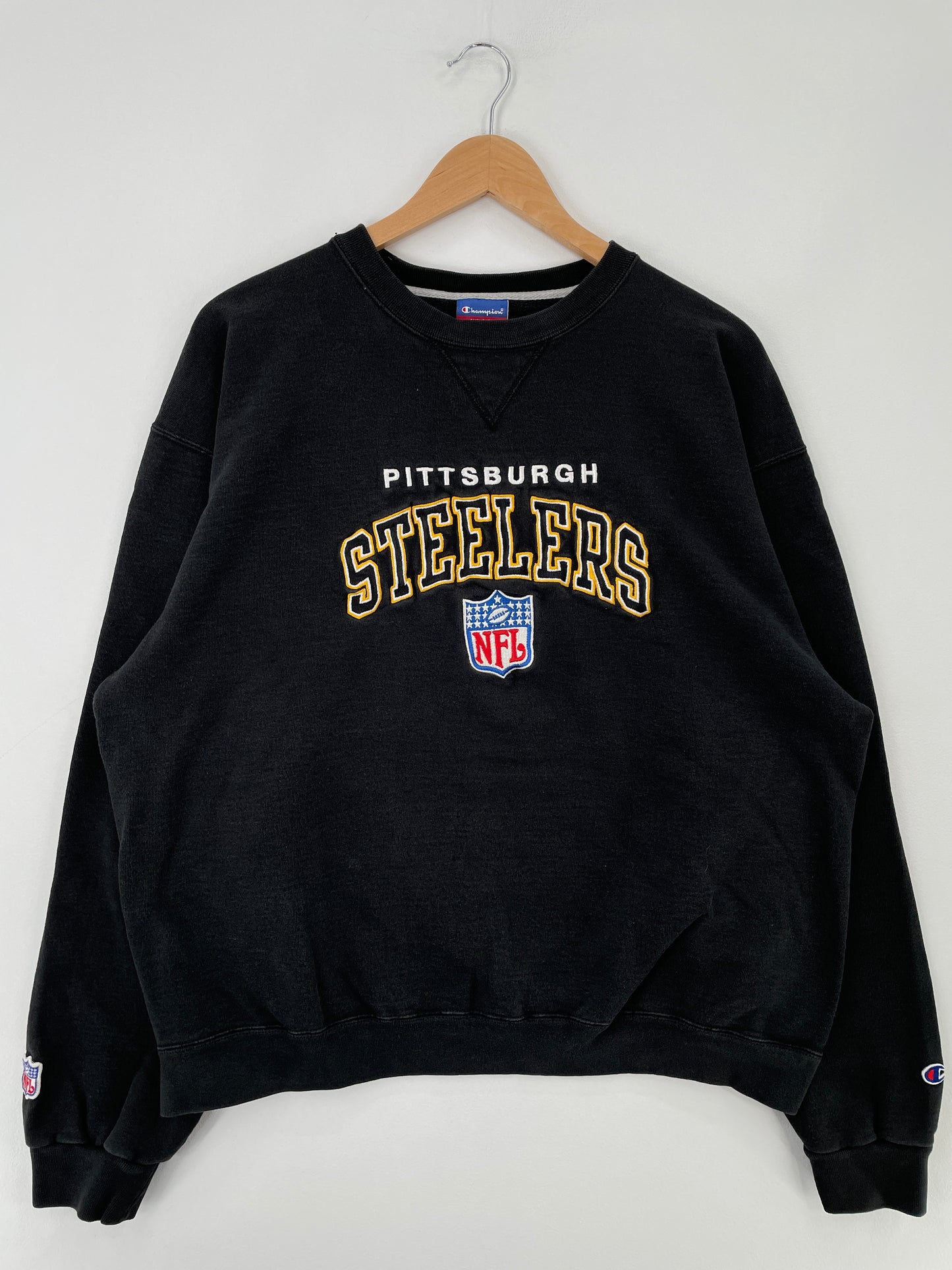 .Vintage CHAMPION x PITTSBURGH STEELERS Size XL Vintage NFL Sweat-Shirt / E4216S
