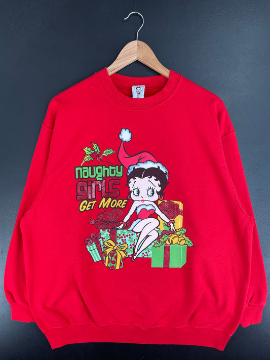 2003 BETTY BOOP CHRISTMAS Size XL Vintage Sweat-shirt / E913