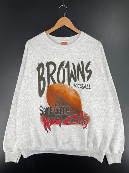 1998 CLEVELAND BROWNS Made in USA Size XL Vintage NFL Sweat-Shirt / A6138