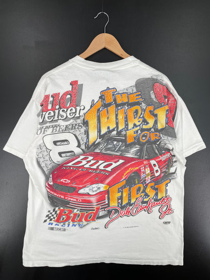 2000 DALE EARNHARDT JR. BUDWEISER Size L Vintage Racing T-Shirt / E3044T