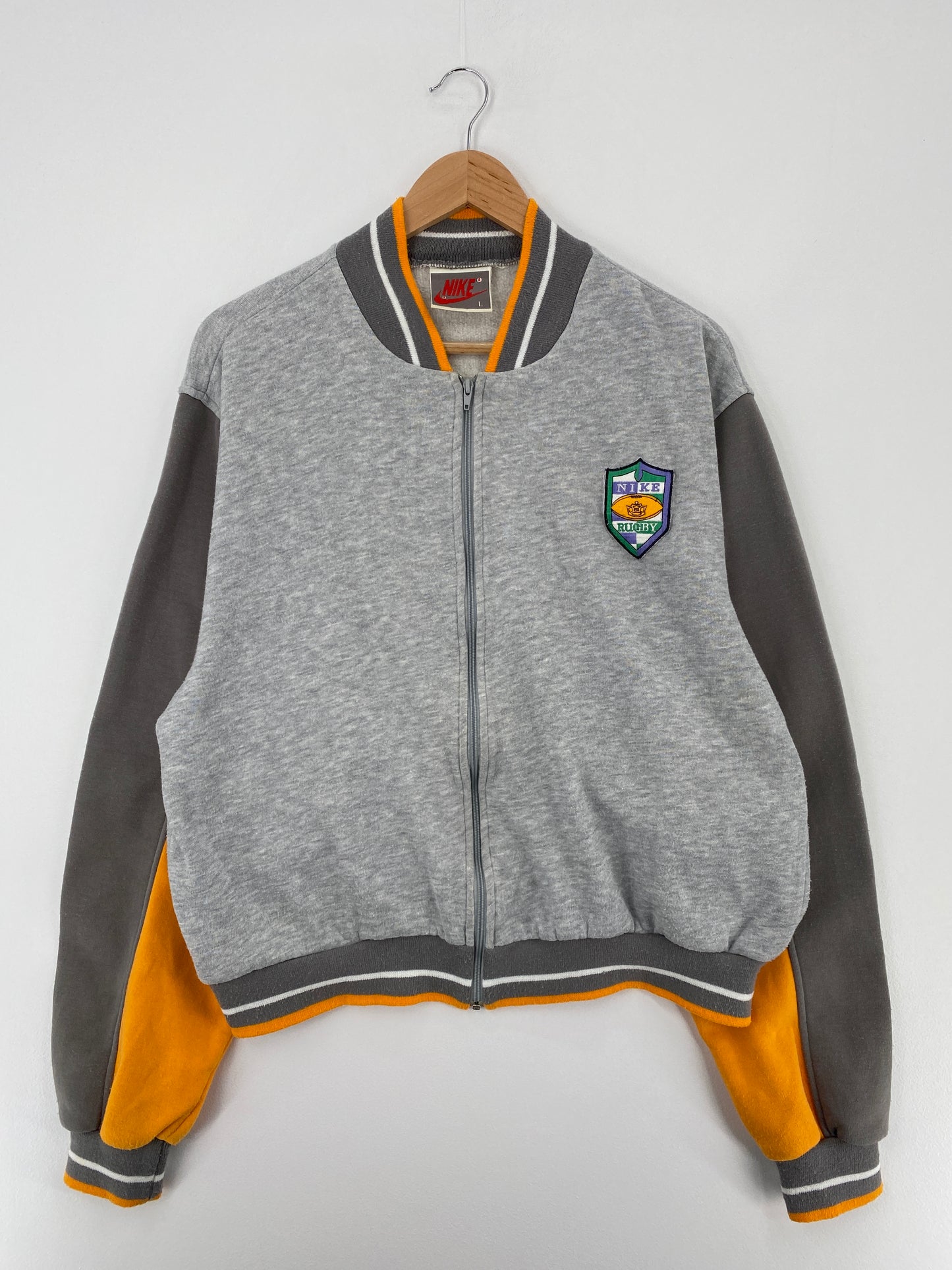 90’s NIKE RUGBY Silver Tag  Size L Vintage Zip up Sweat-shirt / A9893