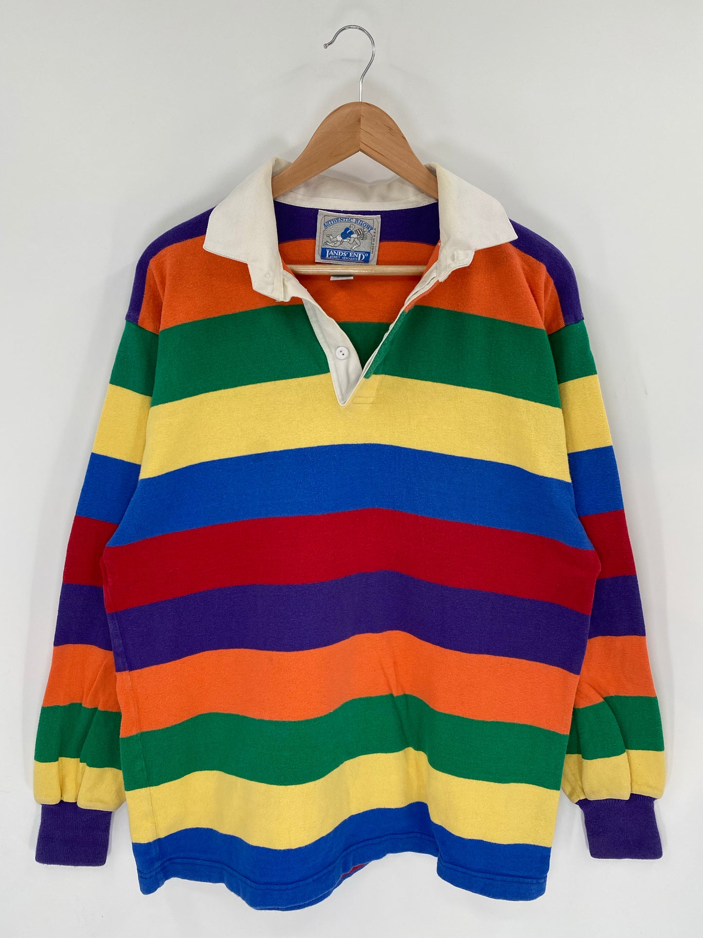 90’s LANDS’ END Made in USA Size L Rugby-Shirt / K8709