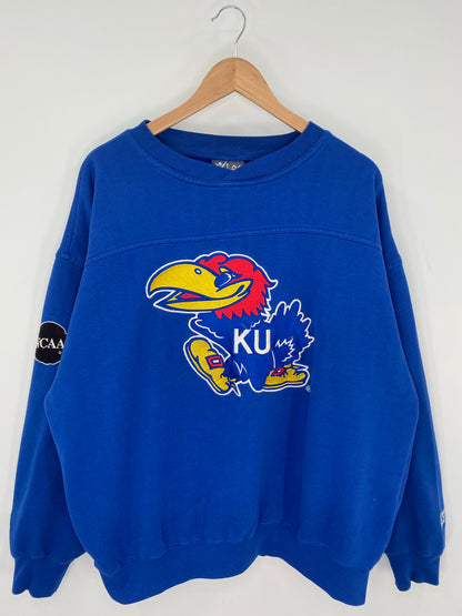 90's KANSAS JAYHAWKS Size XL Vintage College Sweat-Shirts/ K9422