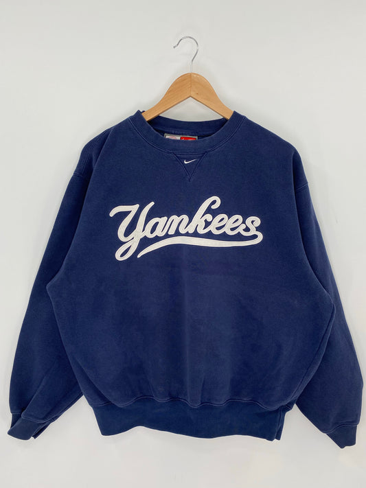 00' NIKE NEW YORK YANKEES Size M Vintage MLB Sweat-Shirt / K8540