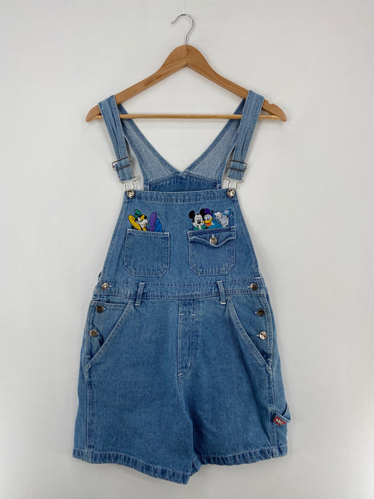 90’s DISNEY MICKEY Size S Vintage Denim Overall Shorts / E391