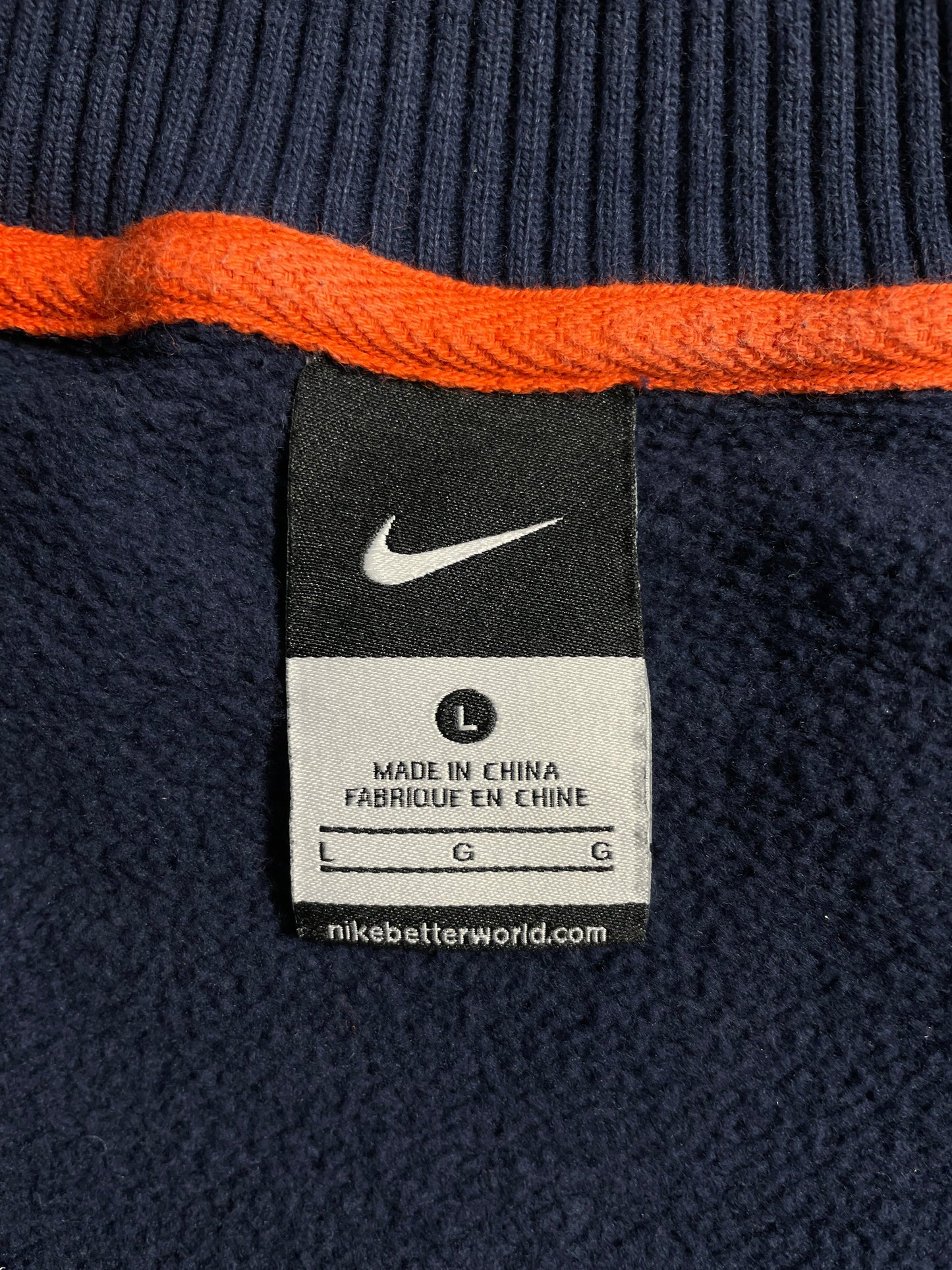 Vintage NIKE x ILLINOI Size L College Half Zip Sweat-shirt / E924