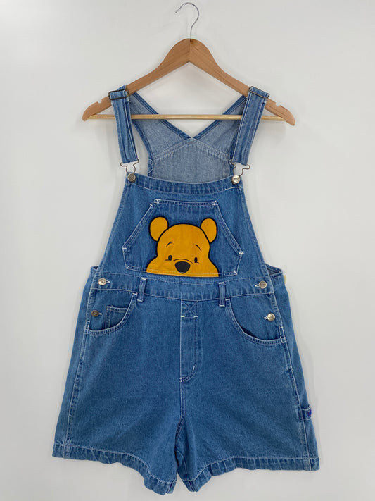 90's DISNEY POOH Size M Vintage Denim Overall Shorts/ A3914