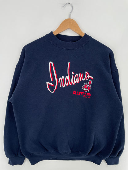 90’s CLEVELAND INDIANS Size L Vintage NFL Sweat-shirt / E3329S