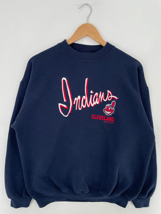 90’s CLEVELAND INDIANS Size L Vintage NFL Sweat-shirt / E3329S