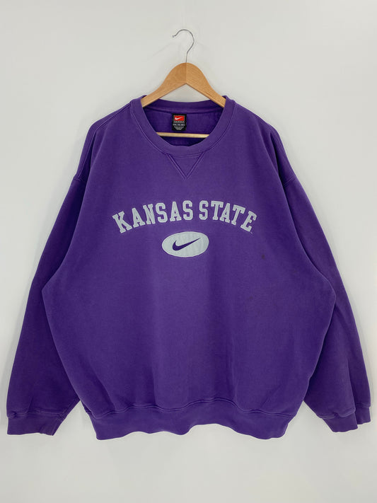 00' NIKE KANSAS STATE Size XXL Vintage Sweat-shirt / K5961