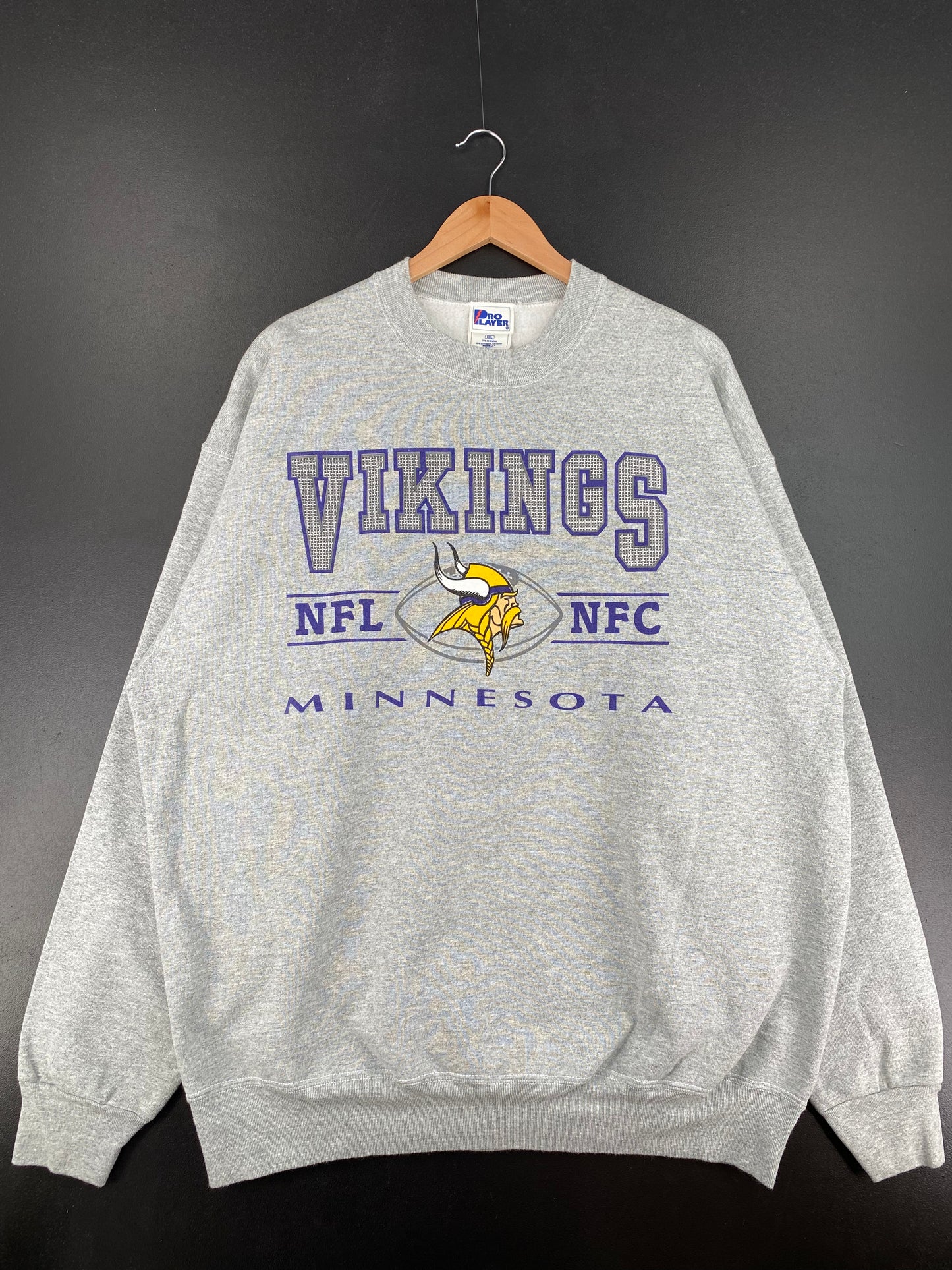 90's MINNESOTA VIKINGS Made in USA Size XXL Vintage NFL Sweat-shirt / A2294