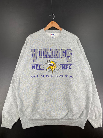 90's MINNESOTA VIKINGS Made in USA Size XXL Vintage NFL Sweat-shirt / A2294