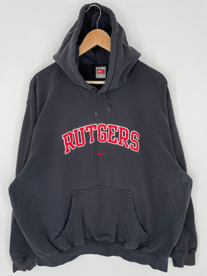 00' NIKE RUTGERS Size XL College Hoodie Sweat-shirt / K9804