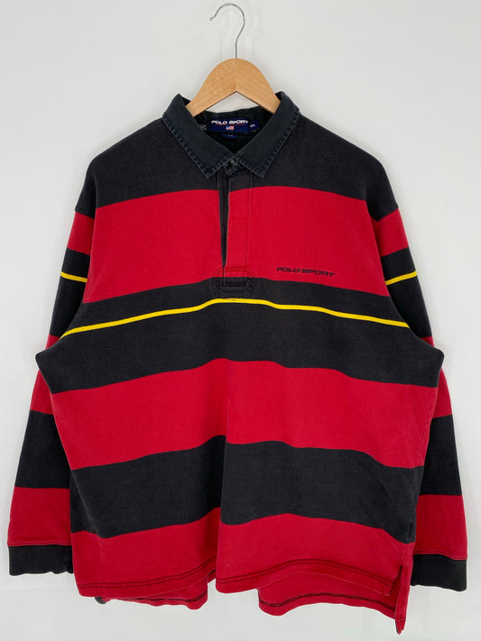 90's POLO SPORTS RALPH LAUREN Size XXL Vintage Rugby-Shirt / K8610