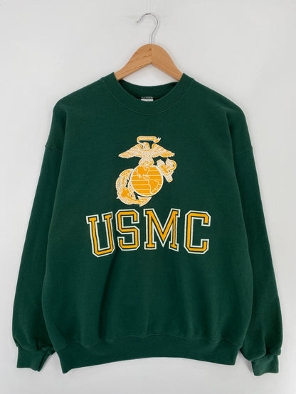 80’s UNITED STATES MARINE CORPS Made in USA Size L Vintage Sweat Shirt / E4852T