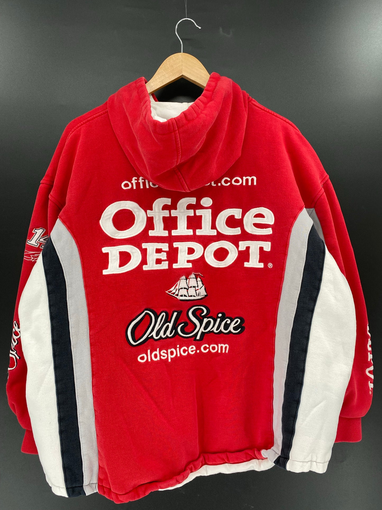 Vintage NASCAR OFFICE DEPOT OLD SPICE Size No tag (Approx.L) Racing Sweat- Shirts / K4908