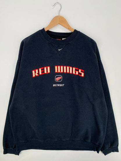 00' NIKE DETROIT RED WINGS Size XL Vintage NHL Sweat-Shirts/ A807
