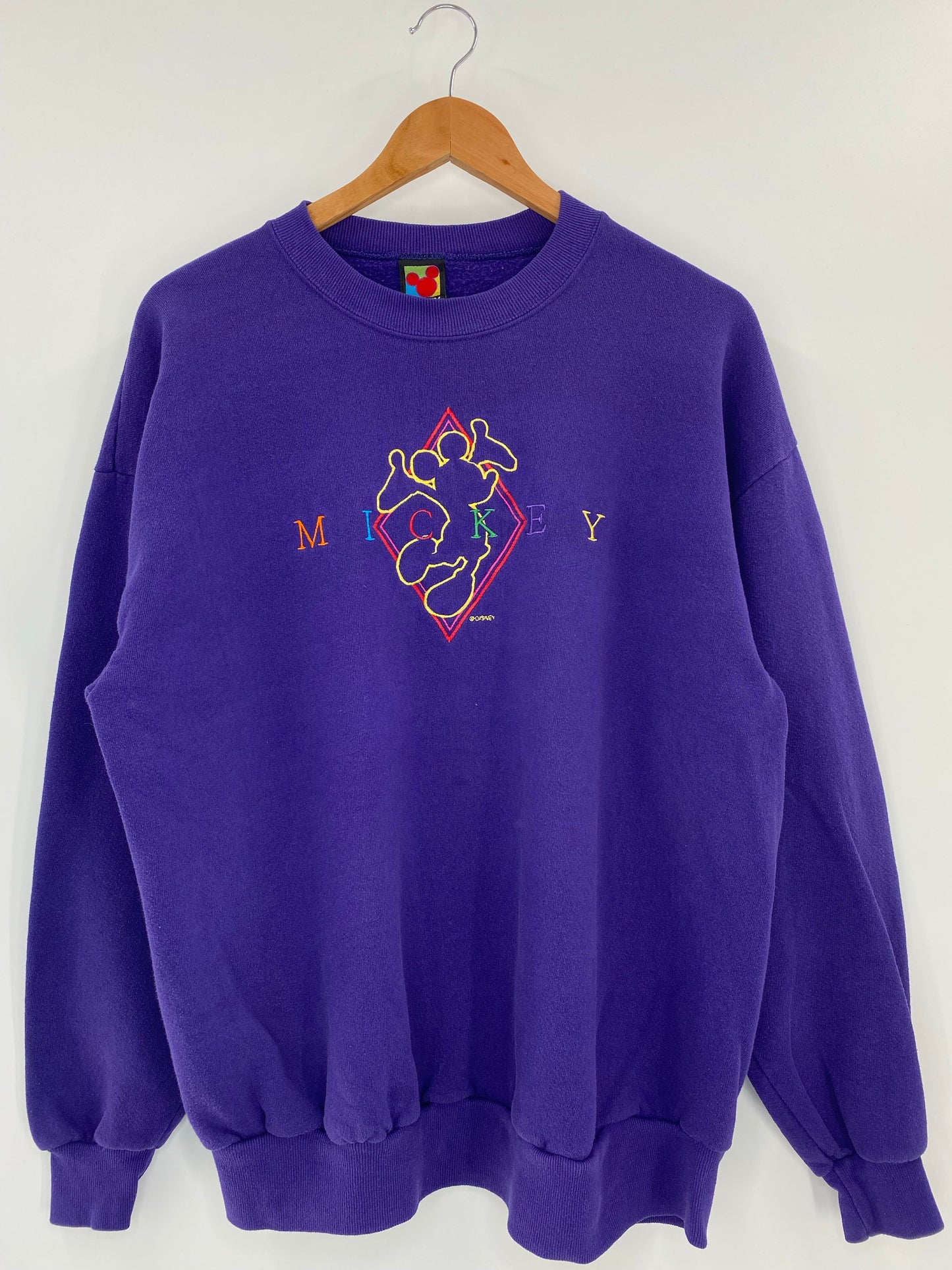 90’s DISNEY MICKEY Size No Tag (Approx.XL) Vintage Sweat-shirt / K4364