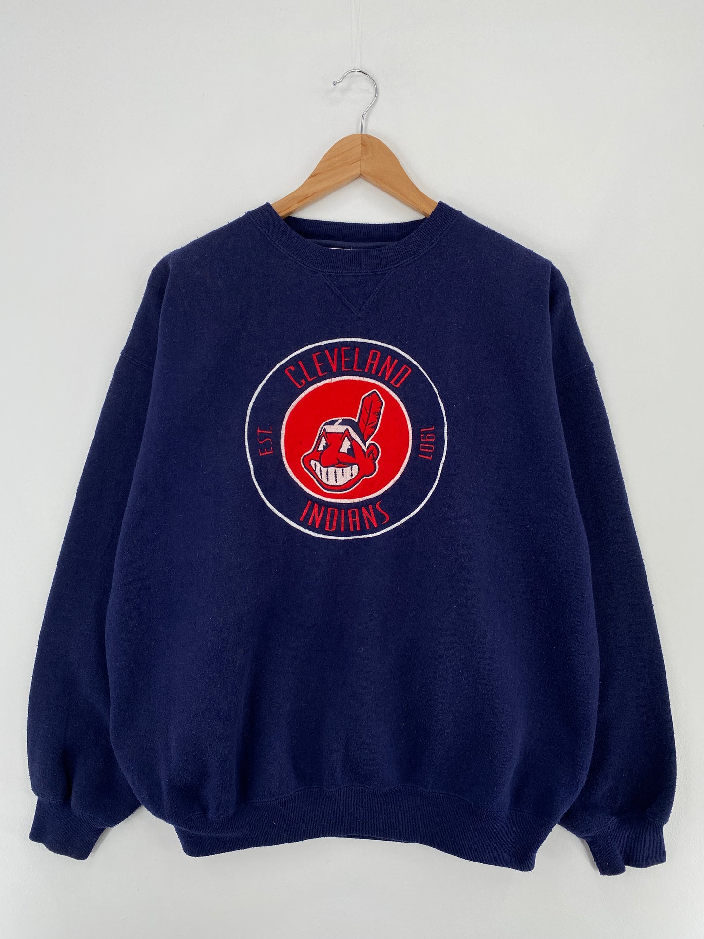 90’s CLEVELAND INDIANS Size L MLB Sweat-shirt / E229