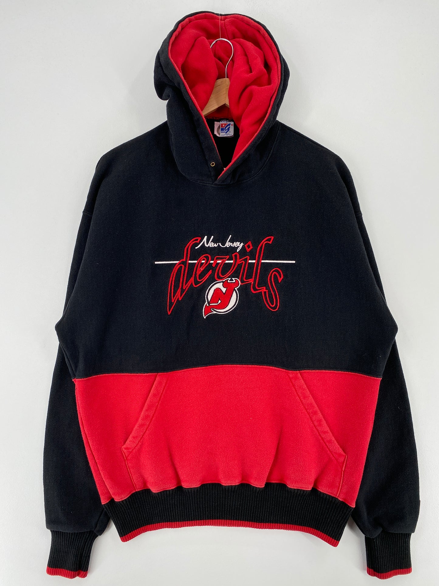90’s NEW JERSEY DEVILS Made in USA Size L NHL Hoodie Sweat-Shirts / A3775