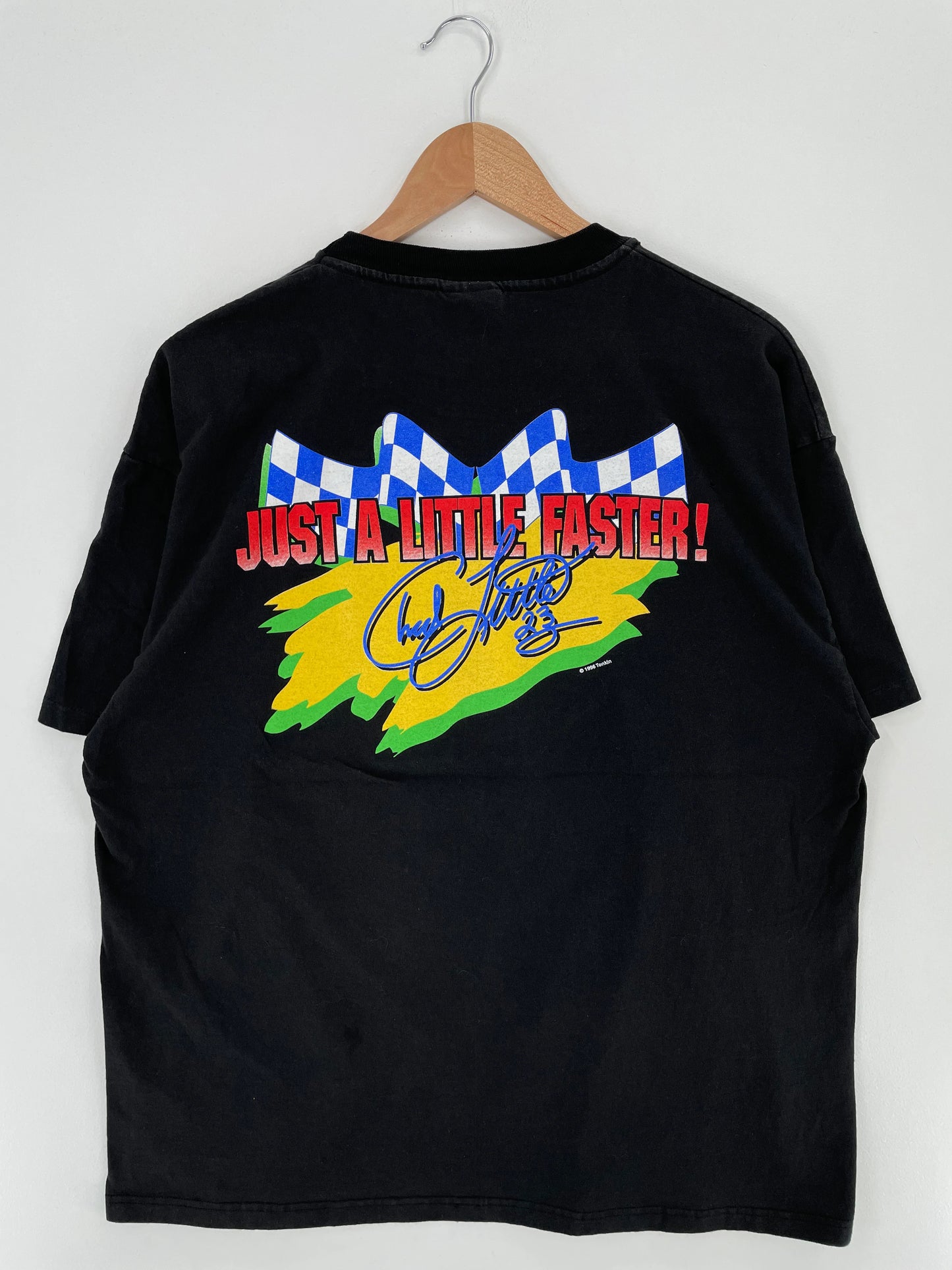 .1996 NASCAR x CHAD LITTLE Size XL Vintage Racing T-Shirt / E2359T