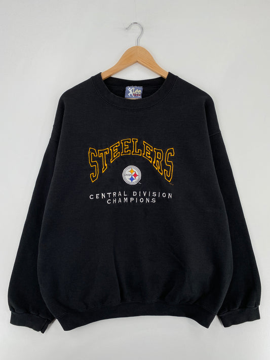 90’s PITTSBURGH STEELERS Made in USA Size L NFL Sweat shirt / E2438S