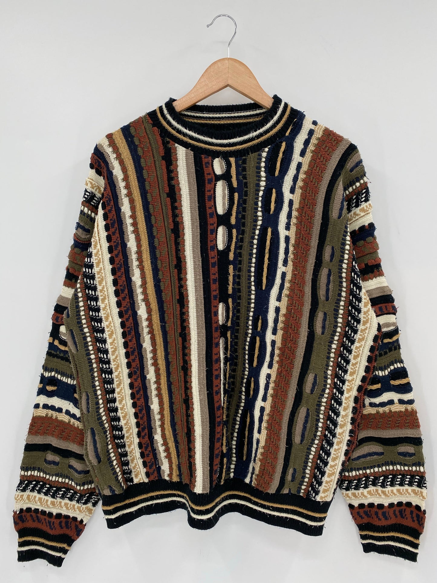 Vintage 3D COOGI- Style Made in USA Size L Knit Sweater / A7395