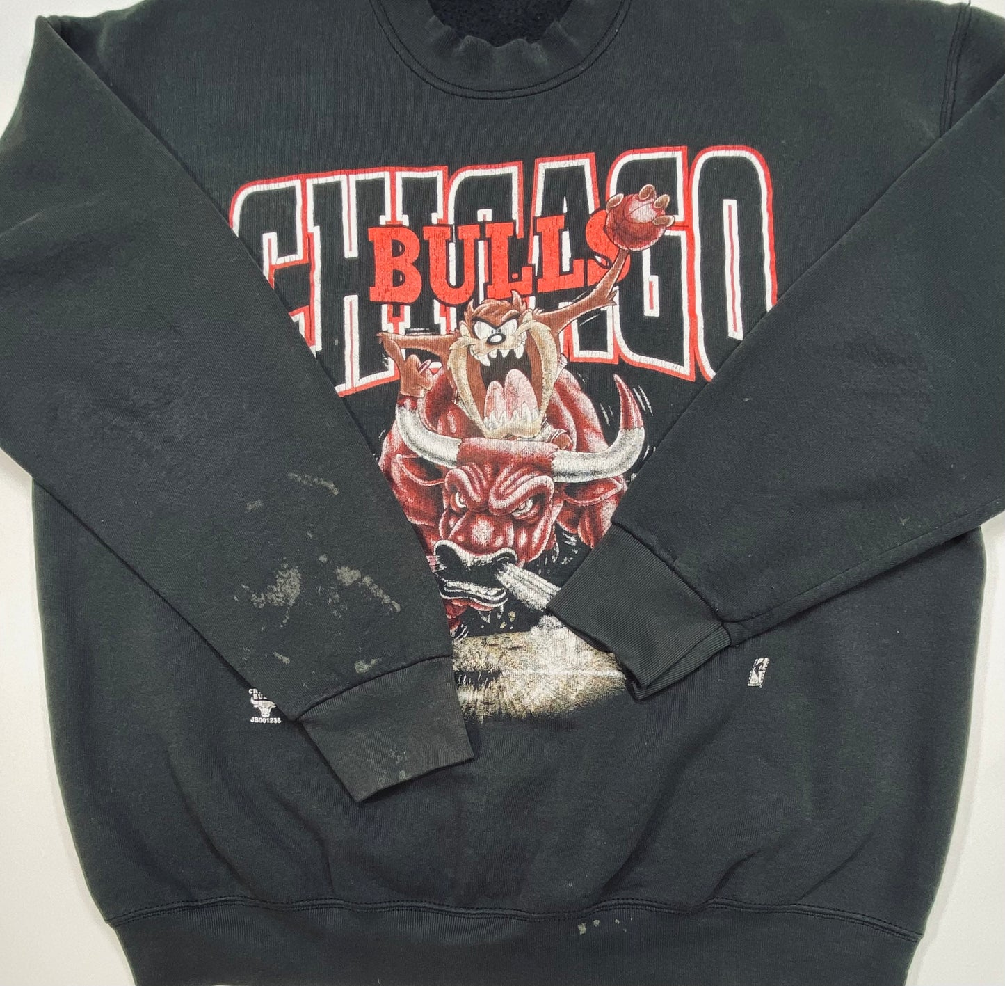 90's TAZ x CHICAGO BULLS Made in USA Vintage NBA Sweat-Shirt / 5099