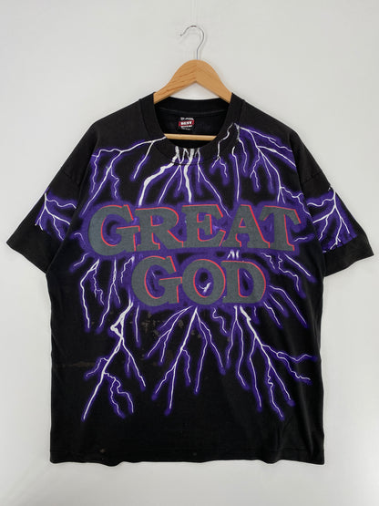 90's GREAT GOD Made in USA Size XXL Vintage T-Shirt / A4562