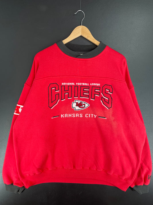 00' KANSAS CITY CHIEFS Size XL Vintage NFL Sweat-shirt / E3238S