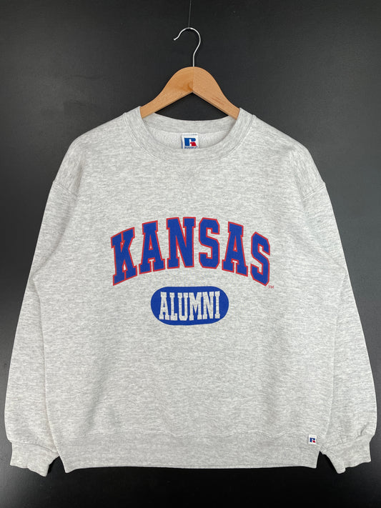 90's RUSSELL x KANSAS Made in USA Size XL Vintage College Sweat shirt / E4385S