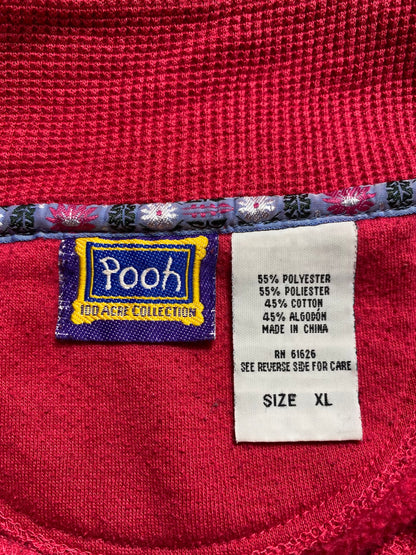 Vintage DISNEY POOH Size XL Half Zip-up Sweat-shirt / K8011