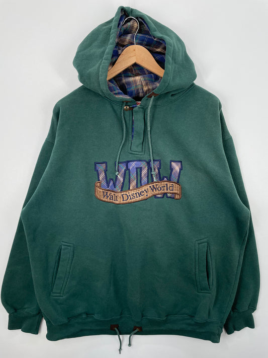 90’s DISNEY MICKEY Size XXL Vintage Hoodie Half zip-up Sweat-Shirt / A1181
