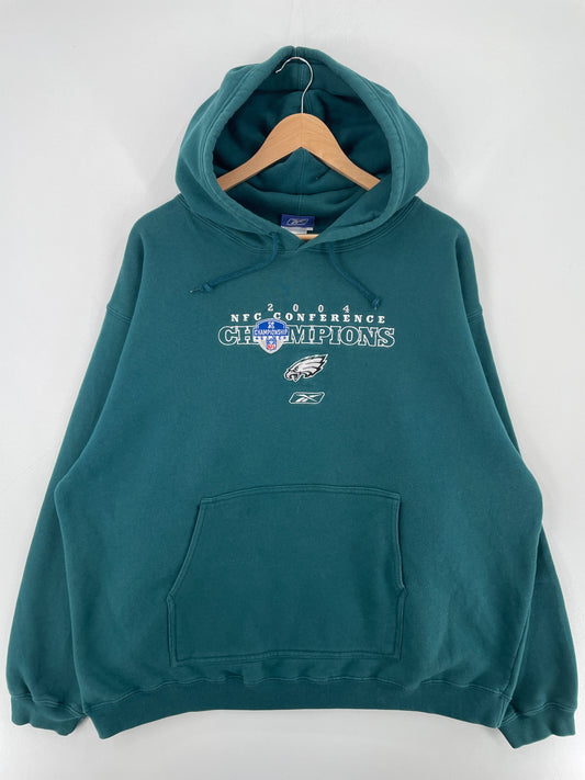 2004 PHILADELPHIA EAGLES Size XL Vintage NFL Hoodie Sweat-shirt / E3236S