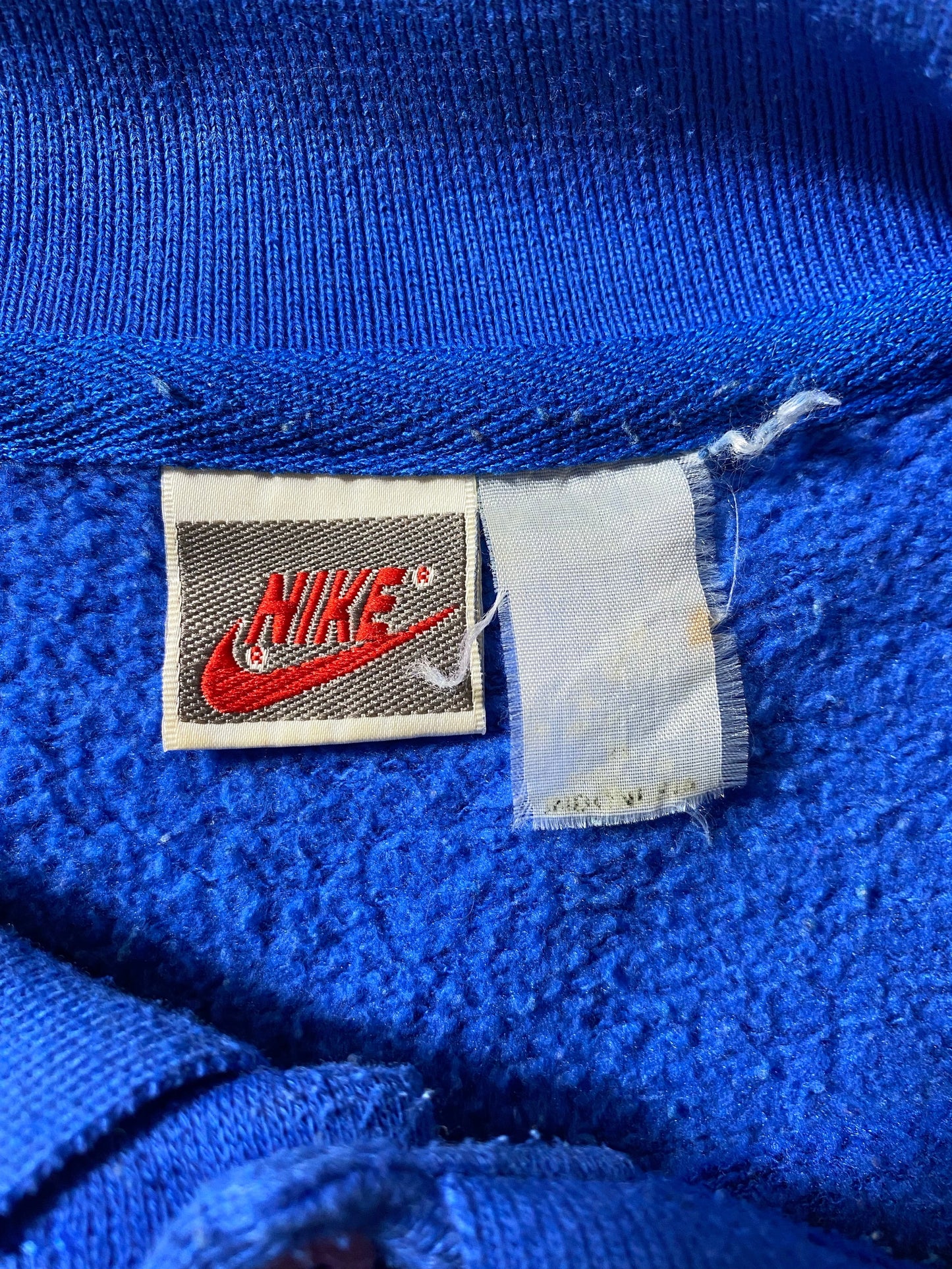 90’s NIKE Silver Tag Size No Tag (Approx.XL-XXL) Vintage Button Down Sweat-shirt / A9885