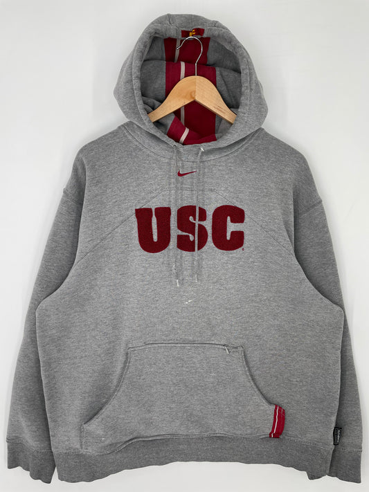 00' NIKE UNIVERSITY OD SOUTHERN CALIFORNIA USC Size L Vintage College Hoodie Sweat-Shirts/ K9990