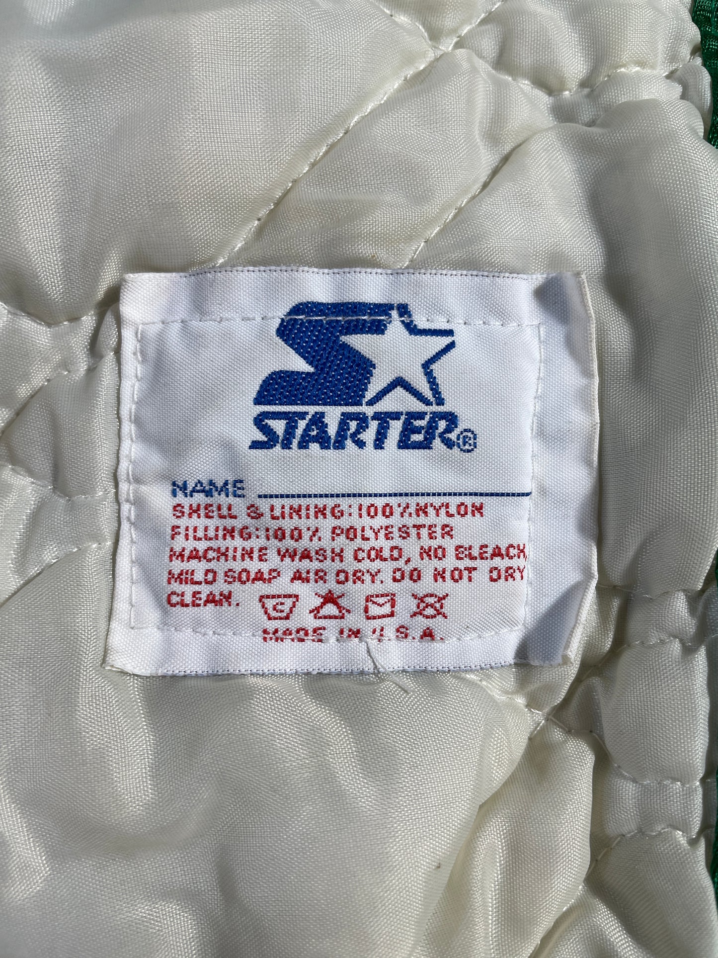 90's STARTER x BOSTON CELTICS Made in USA Size XL Vintage NBA Nylon Padded Jacket / E863