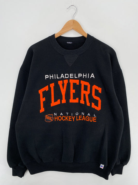 90’s PHILADELPHIA FLYERS Made in USA Size No tag (Approx.XL) NHL Sweat-Shirt/ A5560