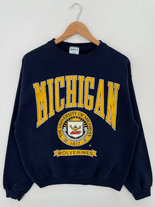 90's MICHIGAN Made in USA Size L Vintage College Sweat-Shirt / A7129