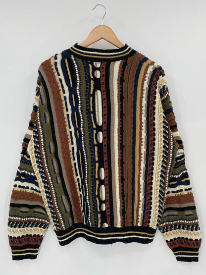 Vintage 3D COOGI- Style Made in USA Size L Knit Sweater / A7395