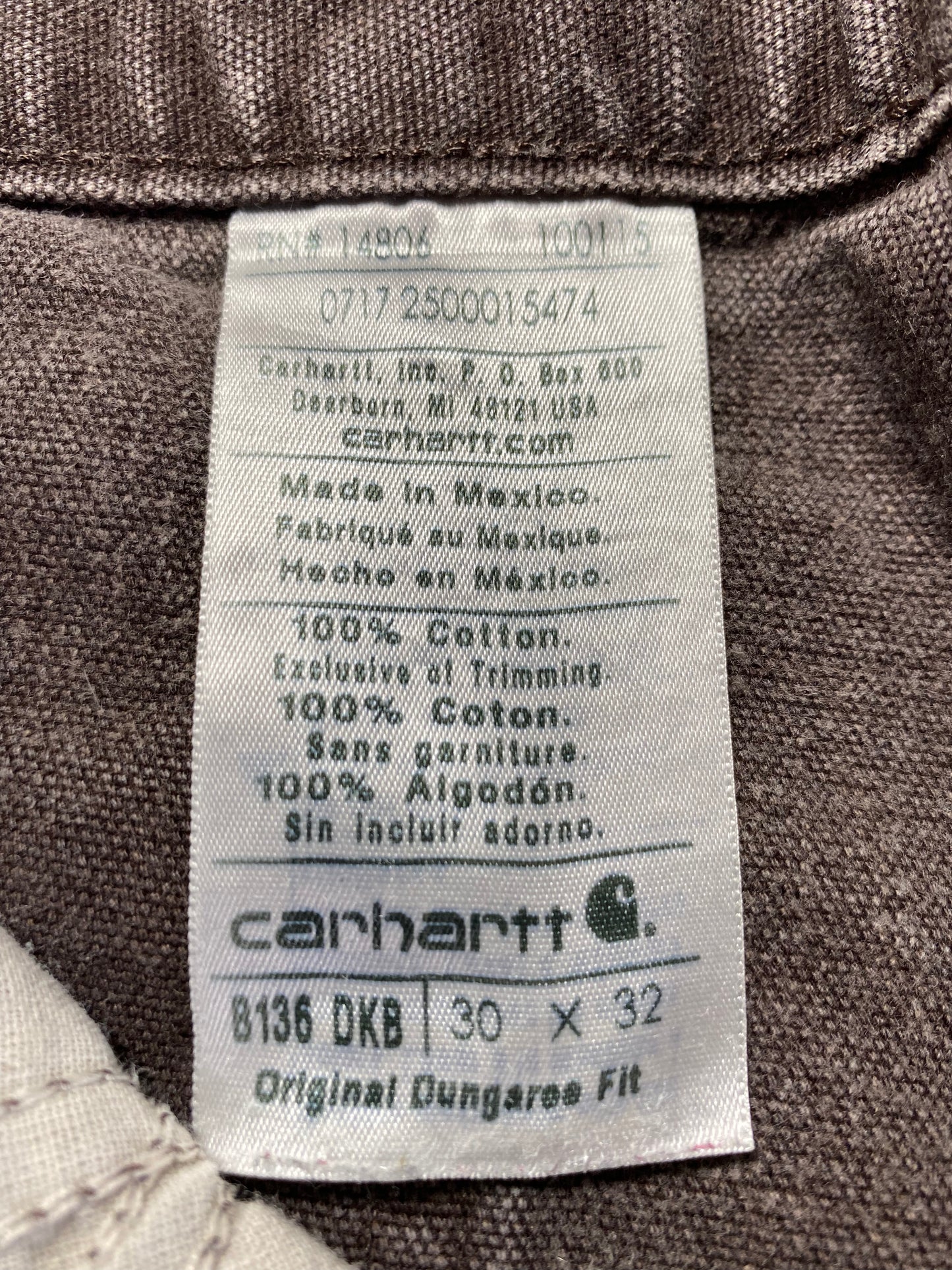 Vintage CARHARTT Size W29xL30 Double Knee Duck Pants / A1086