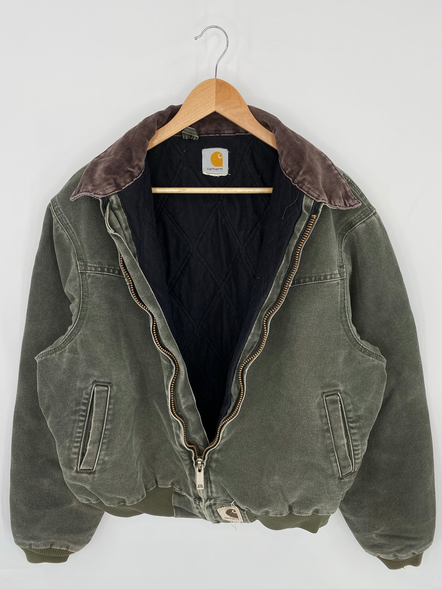 Vintage CARHARTT Size No Tag (Approx.L) Zip-up Sweat-shirt Jacket / K8114