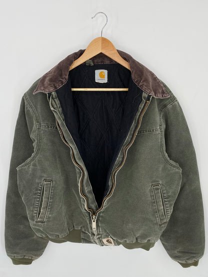 Vintage CARHARTT Size No Tag (Approx.L) Zip-up Sweat-shirt Jacket / K8114