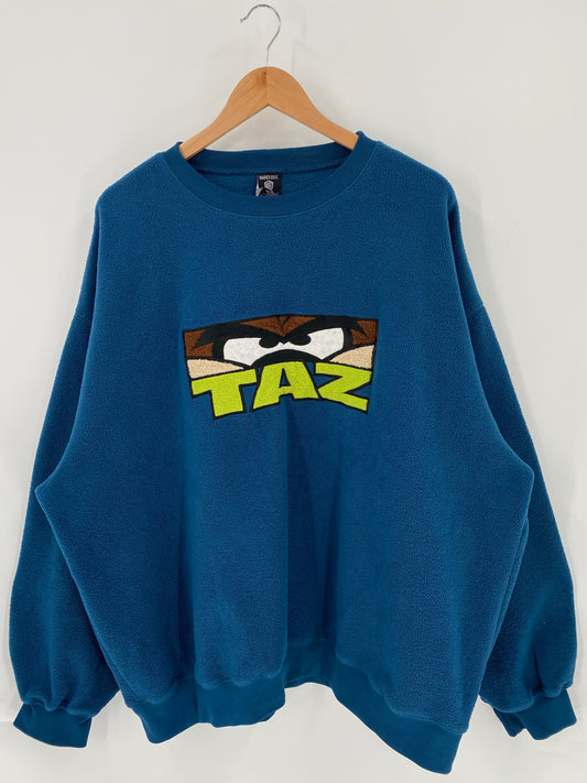 1997 LOONEY TUNES TAZ Size XXL Vintage Fleece Sweat-Shirt / K6130