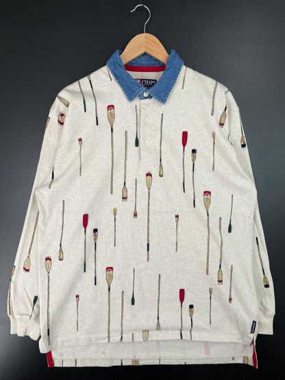 90's CHAPS RALPH LAUREN Size L Vintage Rugby-Shirt / A8353