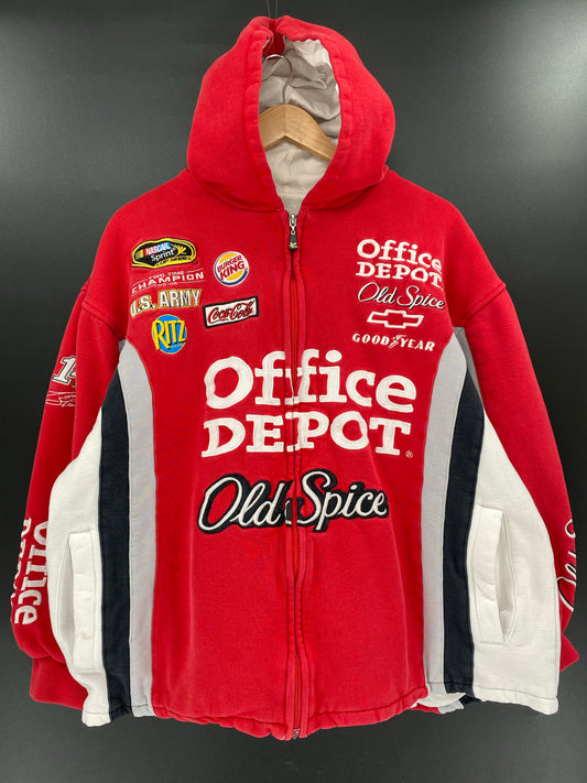 Vintage NASCAR OFFICE DEPOT OLD SPICE Size No tag (Approx.L) Racing Sweat- Shirts / K4908