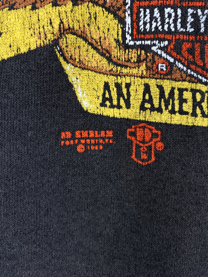 1988 HARLEY DAVIDSON 3D EMBLEM Size L Vintage Zip Up Sweat-shirt / E6367S