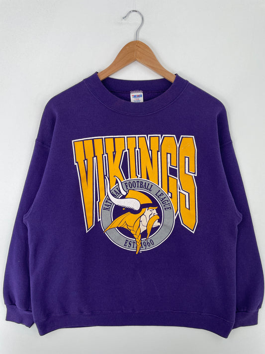 90's MINNESOTA VIKINGS Size L Vintage NFL Sweat-Shirt / A9621